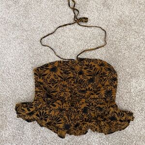 Floral Print Strapless Top